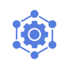 Gear and nodes icon